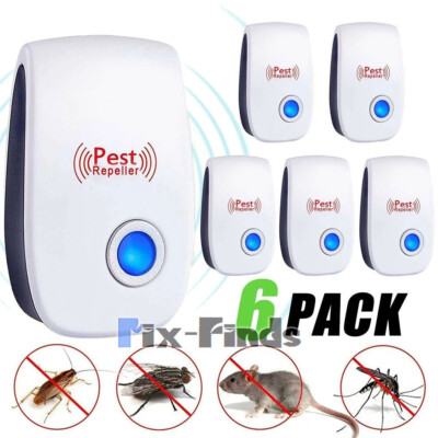 6 Packs Repelente De Plagas Ultrasónico Para Mosquitos Cucaracha Moscas Insectos