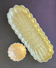 Julia Knight Peony - 14" Serving Dish Kiwi Green + 4" Petite Bowl Peach Cream