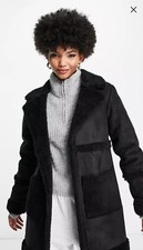 Threadbare Tall Suede Effect Borg Coat