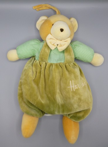 Vintage Harrods Green Soothing Pull Musical Lullaby Teddy Bear Soft Plush Toy - Picture 2 of 7