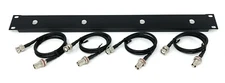 19" Antenna Re-location Rack Mount Kit 1U Front Panel 4 Hole Ports w/ BNC Cables