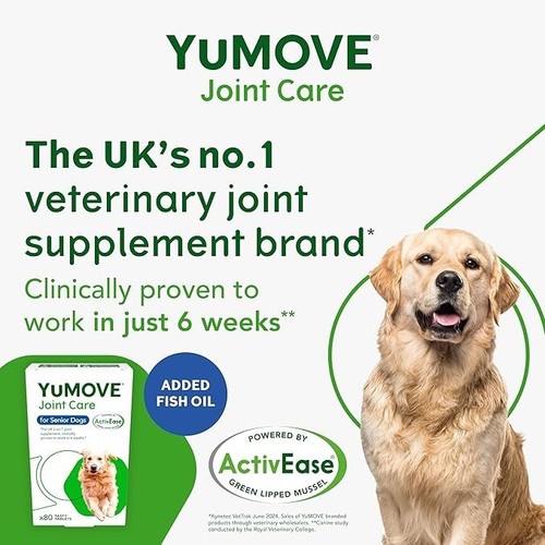 YuMOVE Senior Dog Joint Supplement for Stiff Older Dogs - 120 Tablets - Picture 2 of 4