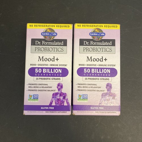 Lot 2 Garden of Life Dr Formulated Probiotics Mood 60 Ct GlutenFree