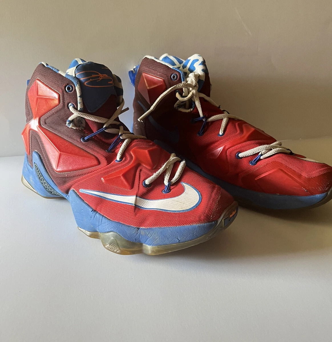 Nike LeBron 13 Shoes sz 9.5 red white and blue eBay