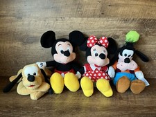 VTG Disney Store Mini Bean Bag Plush Mickey Minnie Goofy Pluto Collectible