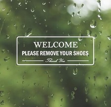 4Pcs Welcome Please Remove Your Shoes Sign,Shoes Off Sign Stickers Self-Adhes...