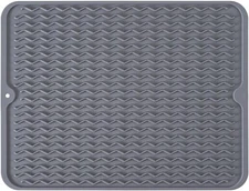 Silicone Dish Drying Mat, Non-Slip Easy Clean Sink Mat Large Heat-Resistant Dish