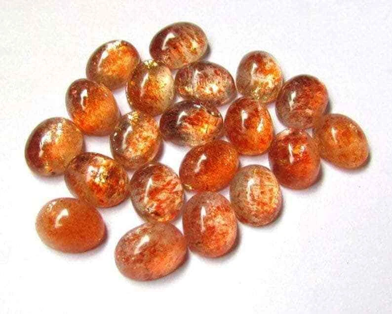 Piedra solar natural ovalada cabujón calidad AAA piedras preciosas sueltas 4x6 mm - 12x16 mm Foto 2 de 4