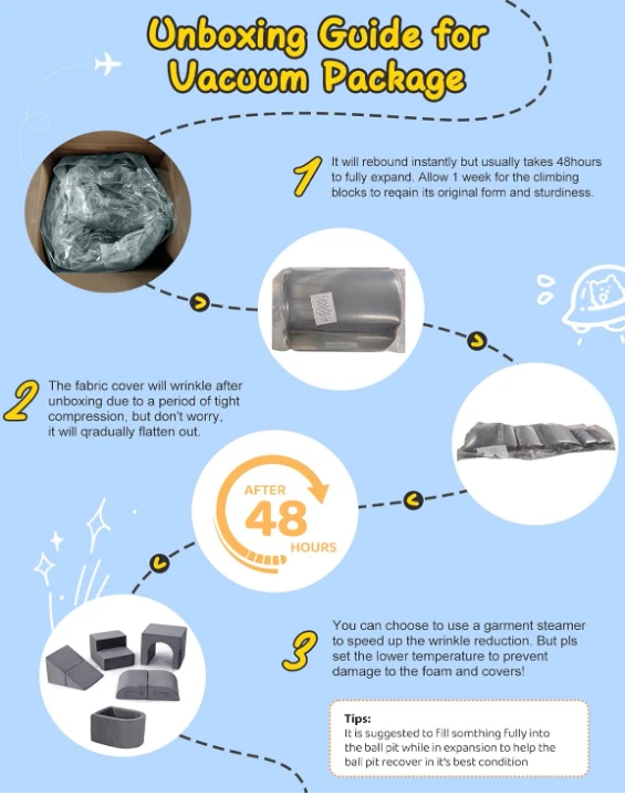 Set de 6 bloques de espuma con túnel y piscina para bebés de 1 a 3 años - Image 2 of 4