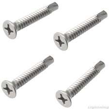 10 x 2" Self Drilling Screws Flat Head Sheet Metal Stainless Steel Qty 50