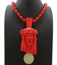 New Red Homaica Jesus Piece Pendant Necklace