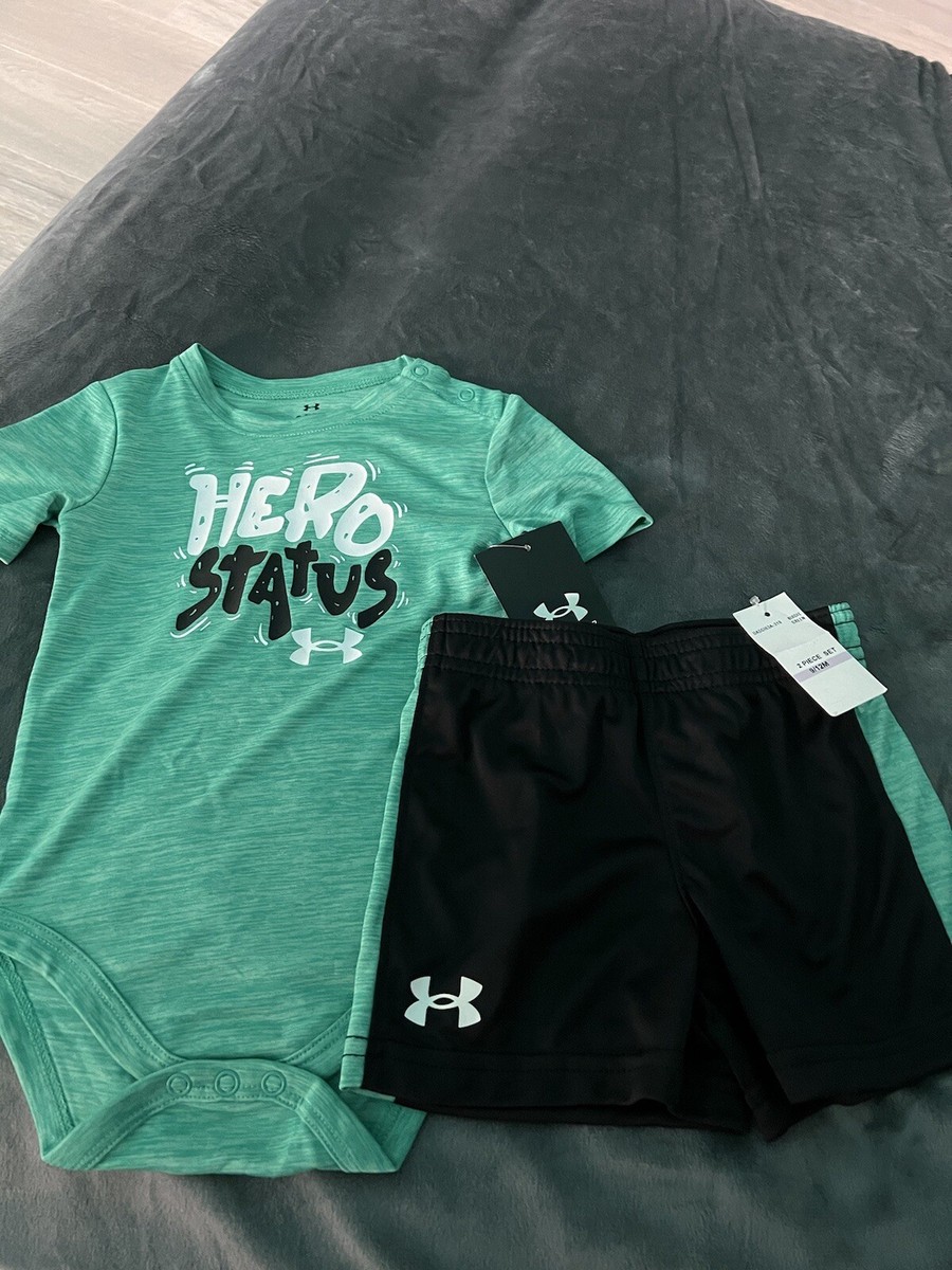 New NWT Baby Infant Boy Under Armour UA Shirt Shorts 9/12 Months