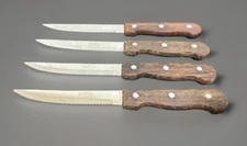 Lot Of 4-Rostfrei Inox Steak knives 4.25” Blade Wood Handle