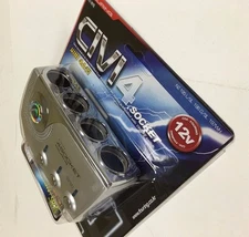 4 SOCKET SILVER LED ON / OFF SWITCH CIGARETTE LIGHTER  SPLITTER  CHARGE ADAPTER 