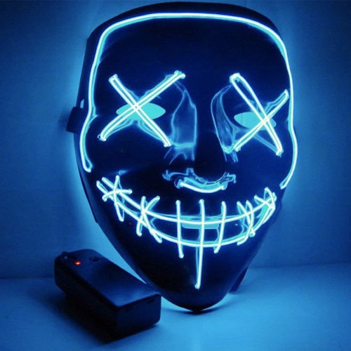Halloween LED Máscara de Brillo 3 Modos Iluminación Purga Película Rave Cosplay Disfraz Fiesta - Imagen 18 de 19