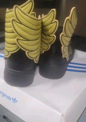 Adidas Jeremy Scott JS WINGS 2.0 Metallic Gold Black Shoes Size