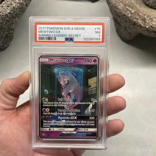 2017 Pokemon Sun and Moon Shining Legends Secret Rare Mewtwo Gx #78 PSA 7