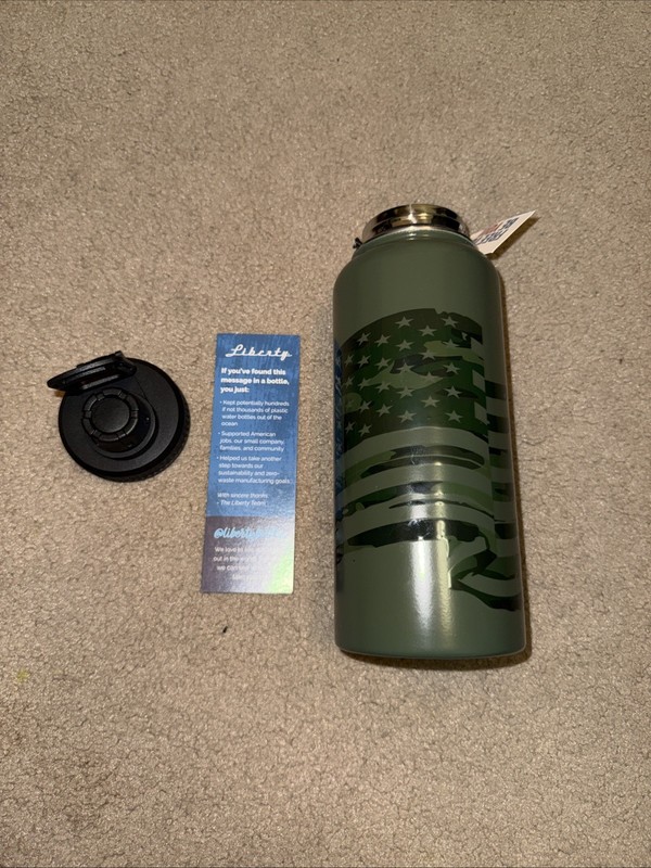 Trump designed sports bottle from LibertyBottles In Army Green 
