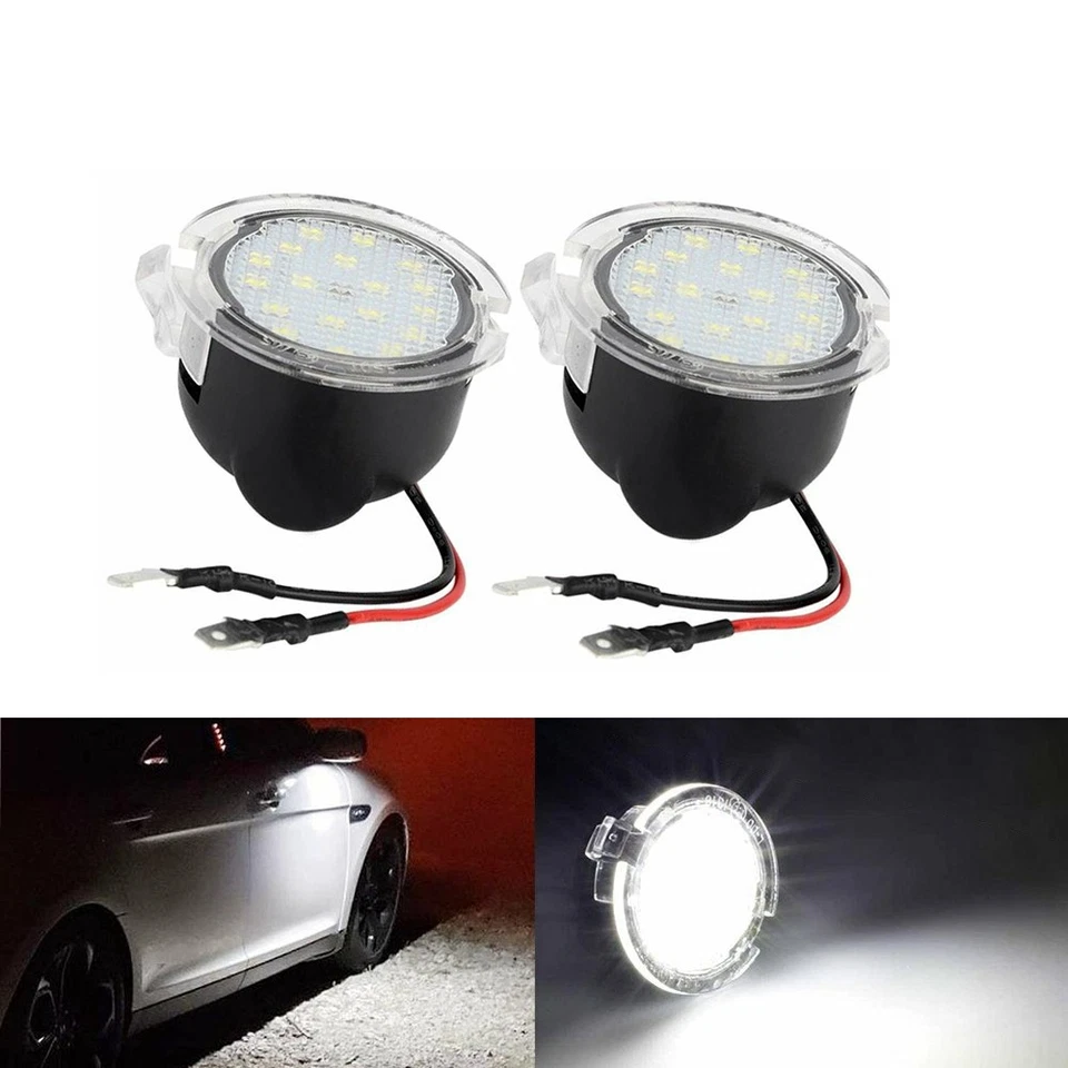 2PCS Side Mirror Puddle White LED Lights For 2010-2019 Lincoln MKT Foto 2 de 4