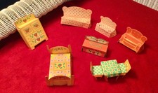 RARE Lot vintage cardboard furniture set 1980s Strawberry Shortcake collection