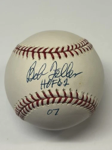 Bob Feller Signed Rawlings Official Major League Baseball HOF Inscription GTP