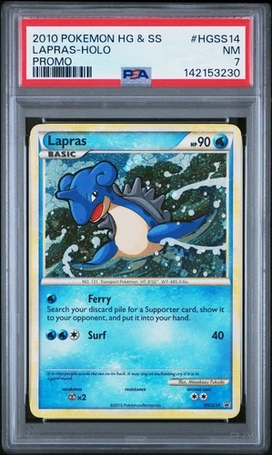 2010 POKEMON HEARTGOLD & SOULSILVER PROMO #HGSS14 LAPRAS-HOLO PSA 7