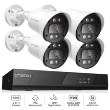 TMEZON Security Camera System 4PCS 5MP Lite CCTV DVR HD IR Outdoor Home IP66