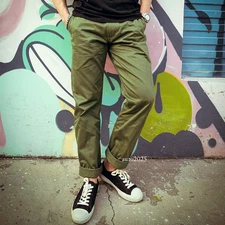 Red Tornado Mens Officer Chino 9oz Cotton Trousers Selvedge Twill Slim Fit Pants