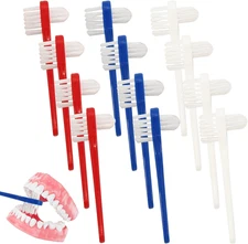 12pcs Denture Brush Dual, Head Portable Firm Hard Bristle Denture...