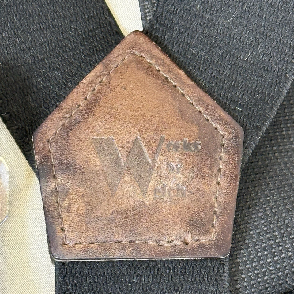 Welch X-Back Cuero Botón Accesorio Trabajo Tirantes Cuero Elástico - Negro Foto 3 de 4