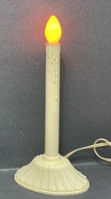 Vintage Electric Plastic Candlestick Candolier Tested Orange Bulb Halloween
