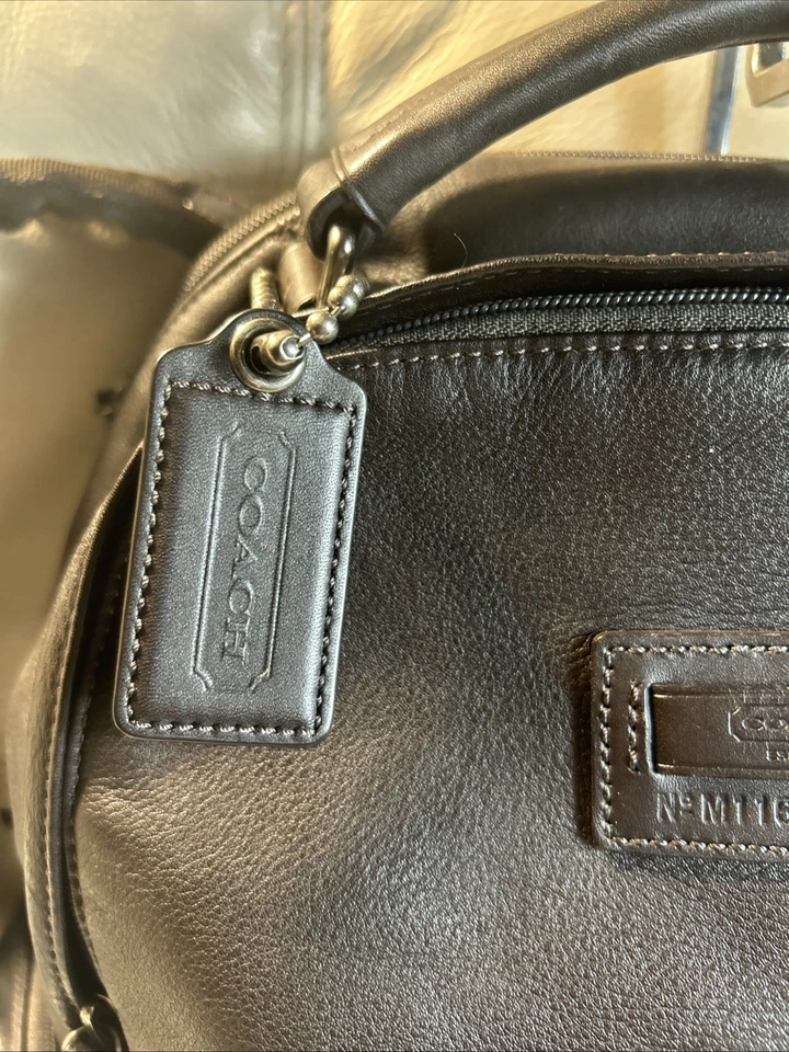 Coach Mens Backpack Y2K  Calf Leather  Large Brown Suede Bottom Soft! 17x11! - Image 3 of 4