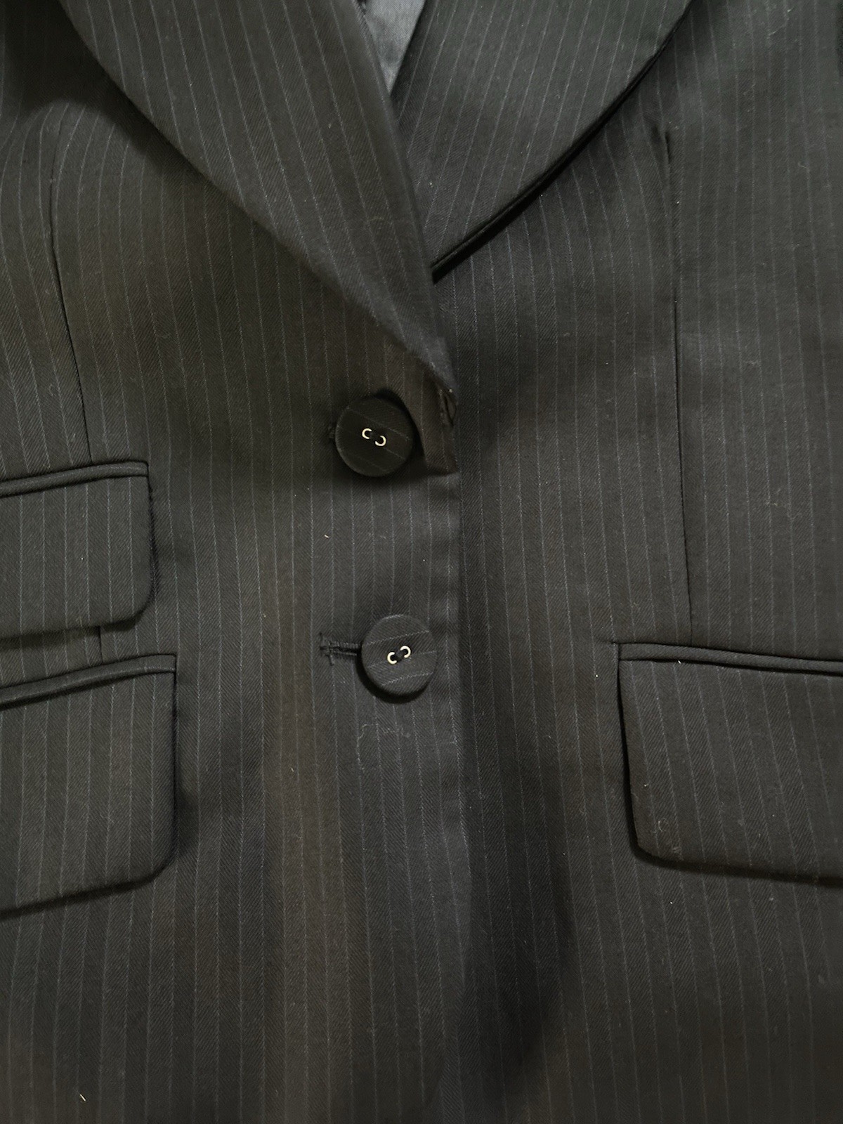 Oxford Woman Wool Suit Jacket Size AU14 Navy Pinstripe NWT RRP$399 Single Breast image 3