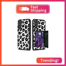 Designed for Galaxy S25 5G Card Holder Credit Card Wallets Case,Dual Layer Hybri