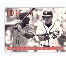 1996 Upper Deck Postseason Checklist Barry Larkin / Chipper Jones #219