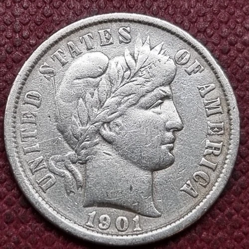 1901 Barber Dime 10c VF #98157