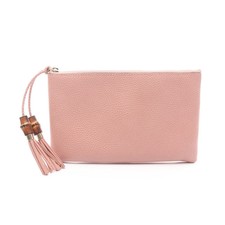 GUCCI Bamboo Clutch Bag Leather Pink 449652 #RC4429