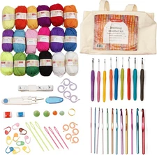 Incraftables Crochet Kit for Beginners – 85 Piece Beginner Small, Multicolor 