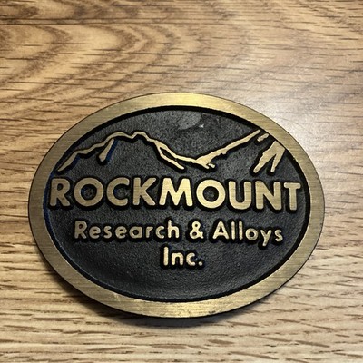 Rockmount Research and Alloys Inc Welding Supply Company Solid Brass Belt Buckle
