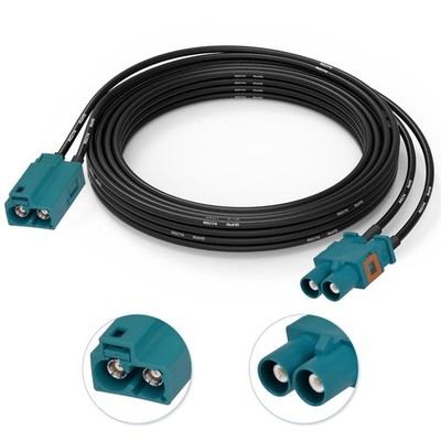Fakra Dual Z Female to Male RG174 Vehicle Antenna Splitter Extension Cable 2.5m