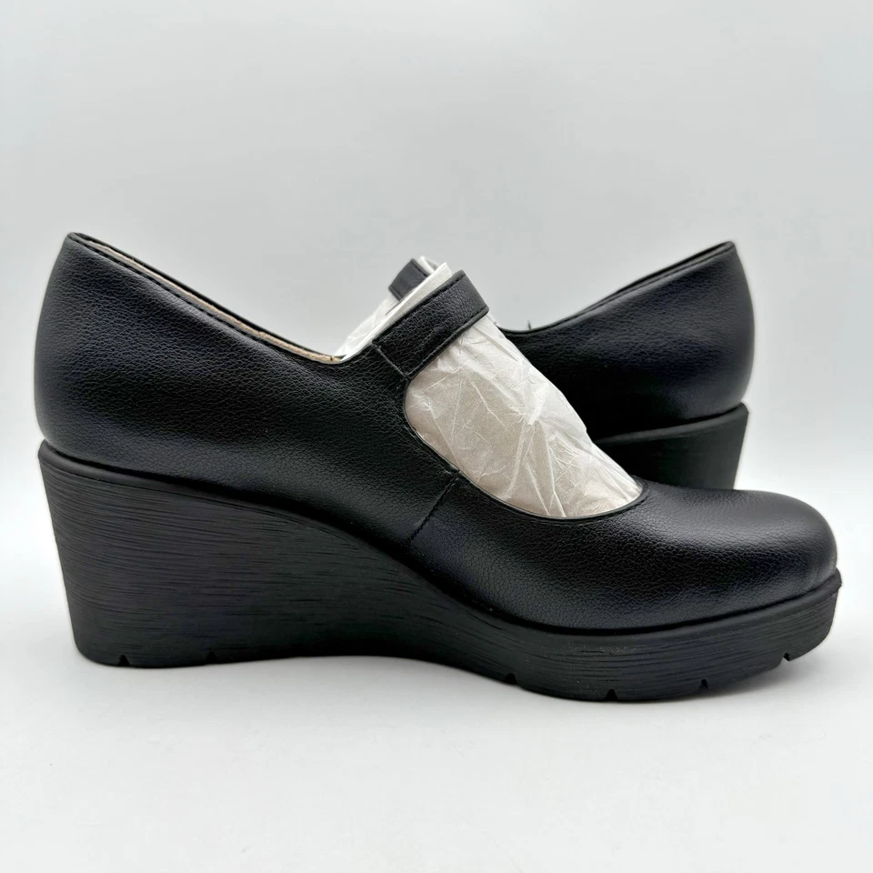 NATURALIZER женщин обожают Мэри Джейн на танкетке каблуки США 12 M ЕС 43 черный новый без коробки - Изображение 4 из 4