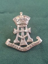 YORKSHIRE REGIMENT GREEN HOWARDS OFFICERS SILVER PLATE CAP BADGE LUGS ORIGINAL
