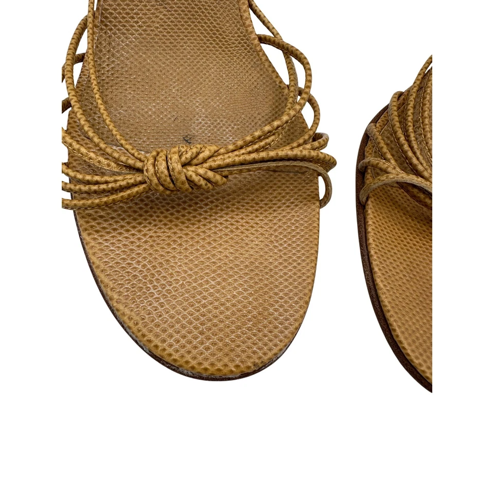 Sandalias Isaac Mizrahi Italianas Cuero Nudo Tacón Toboganes Beige Talla 9.5M Foto 2 de 4
