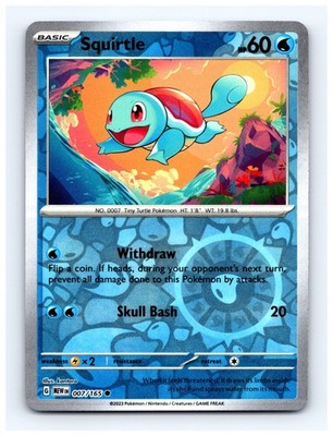    Squirtle Reverse Holo # 007/165 Scarlet & Violet 151 Pokemon Card