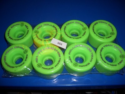 New Rollerbones Team Logo Wheels 101A or 98A GREEN   8 pack. 57mm x 30mm