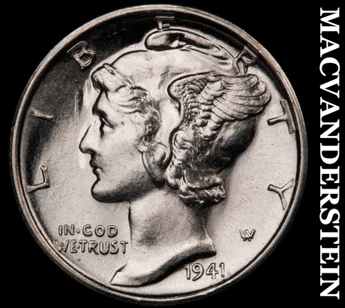 1941-S Silver Mercury Dime - Super Choice Gem Brilliant Uncirculated++++  #i1570