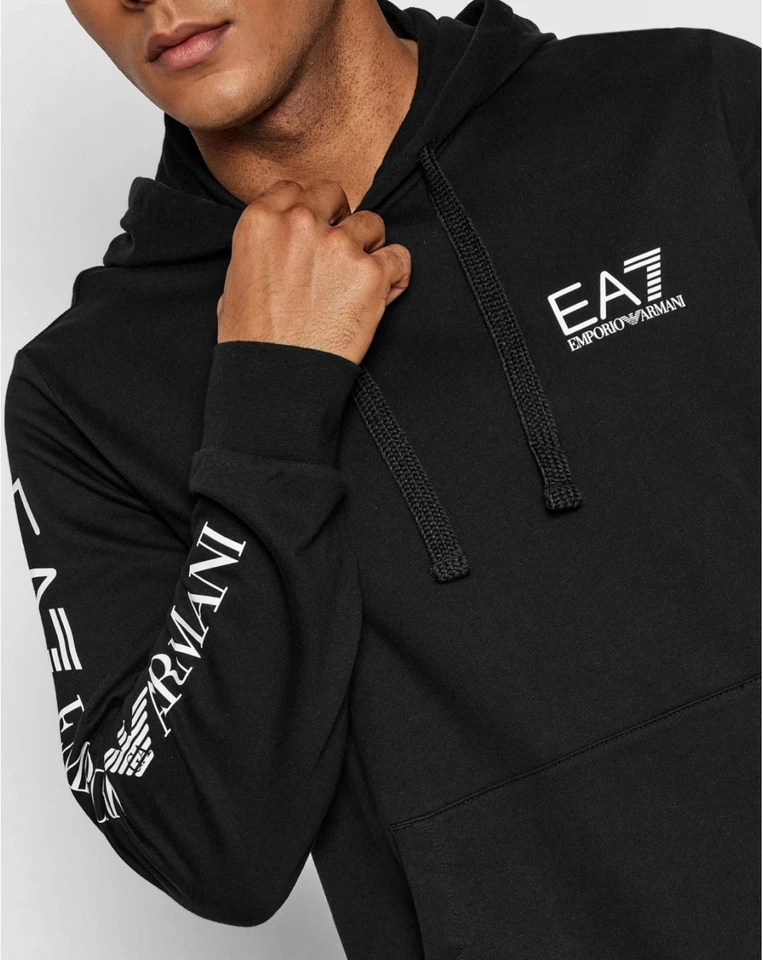 Sweat à capuche Emporio Armani noir M homme en coton neuf avec étiquette - Photo 3/4