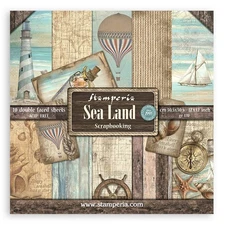 Stamperia Double-Sided Paper Pad 12"X12" 10/Pkg-Sea Land, 10 Designs/1 Each