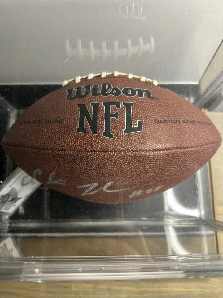 Chris Johnson Football AUTO w/ Inscription 2000 Yds + Ron Dayne AUTO Mini Helmet - Image 4 of 4