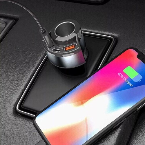 DC 12V LED 2 Way Car Cigarette Lighter Socket Splitter Dual USB Charger Adapter - 第 4/12 張圖片